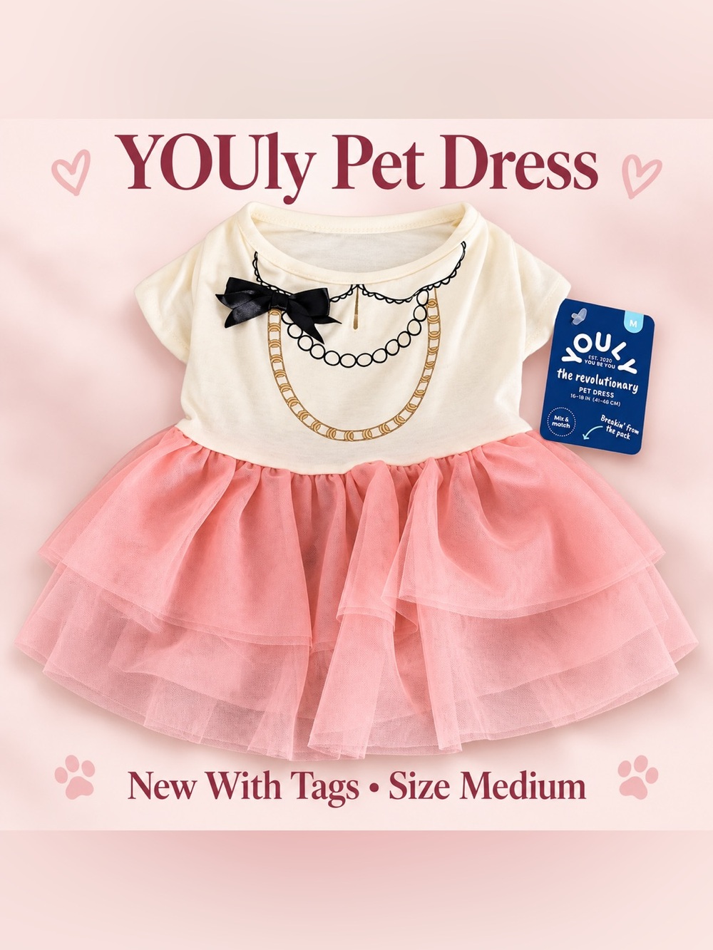 Pink Tulle Kids Dress with Bow